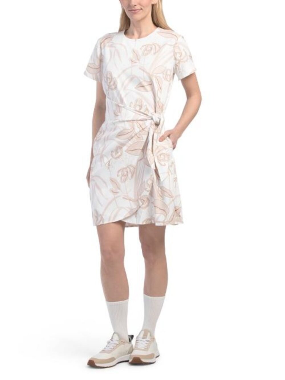 A PUTNAM Stretch Twill Wrap Mini Dress